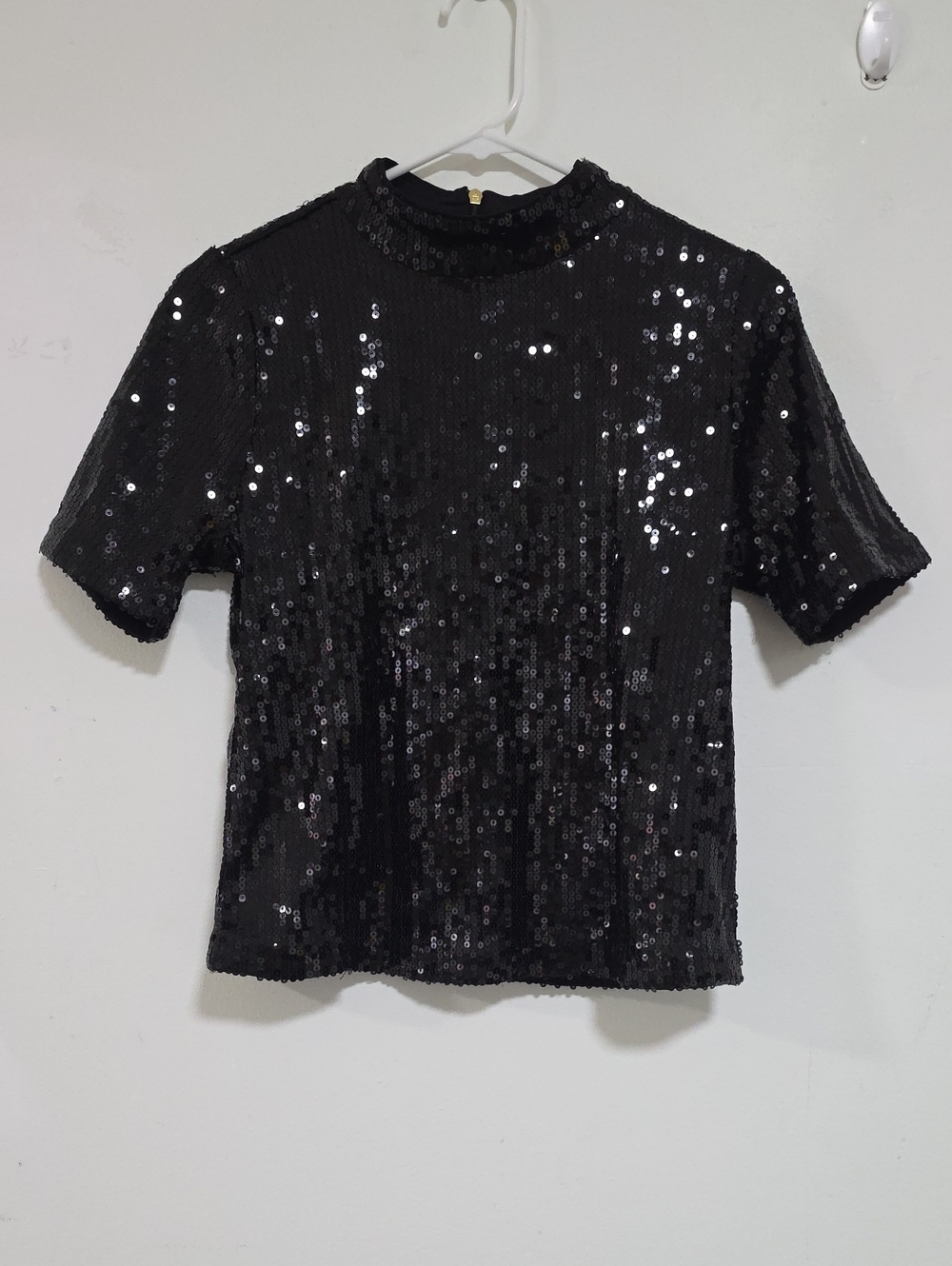 Michael Kors Black Sequin Short-Sleeve Tee